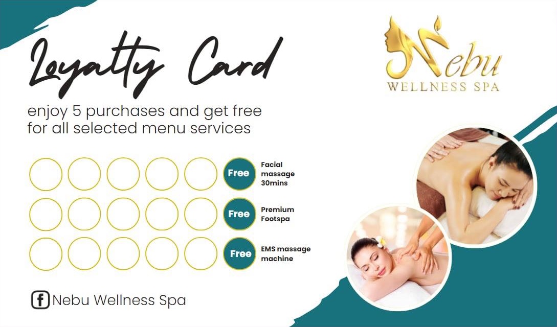 nebu wellness spa loyalty card